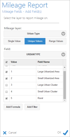 Adding the unique values using the Urban Type layer